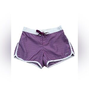 Patagonia Size L, 12, Girls Purple and White Baggies Board Swim Shorts